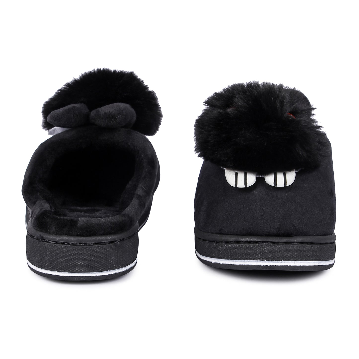 Brauch Women's Black Cute Rabbit Winter Slippers