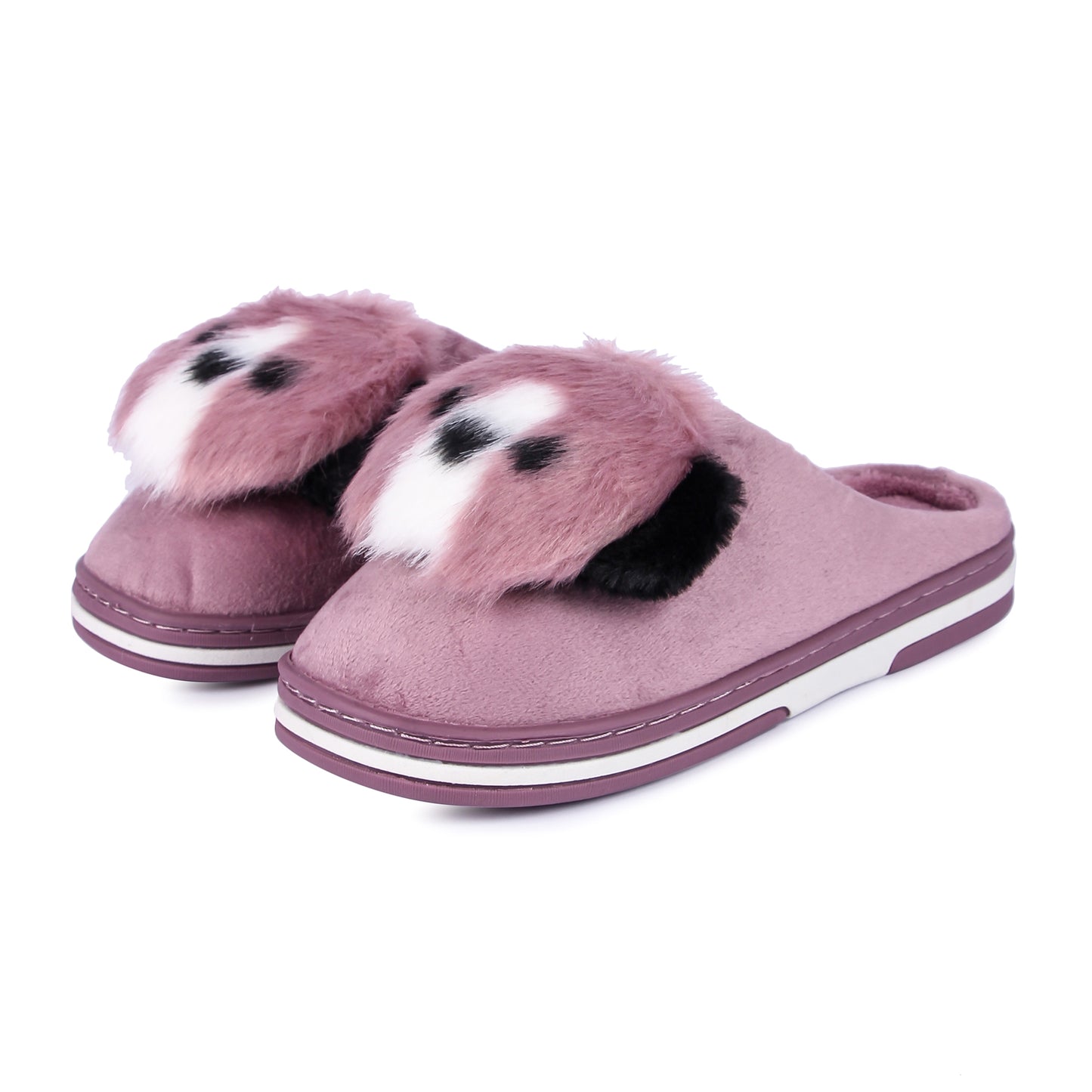 Brauch Women's Purple Cute Dog Winter Slippers