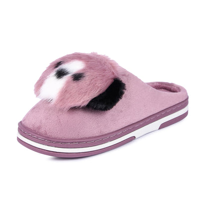 Brauch Women's Purple Cute Dog Winter Slippers