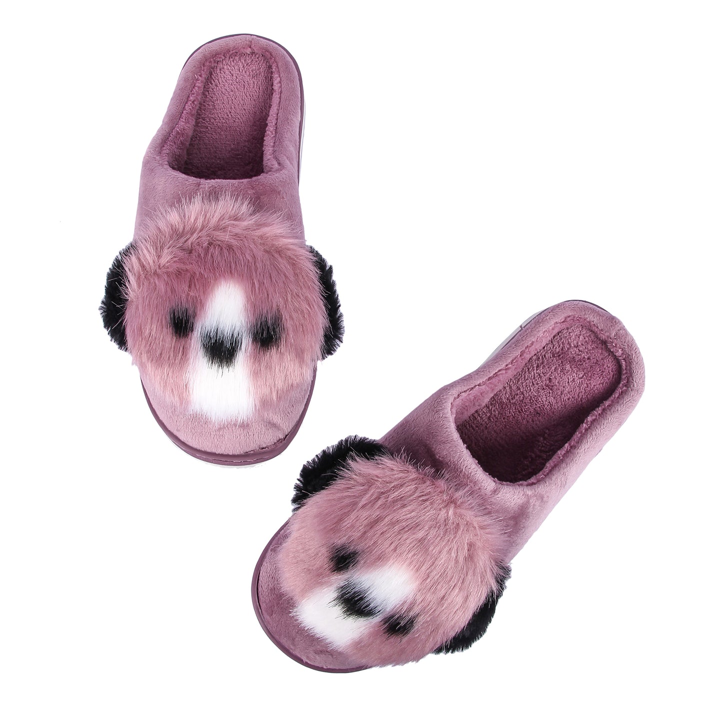 Brauch Women's Purple Cute Dog Winter Slippers