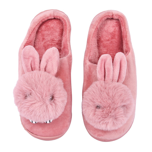 Brauch Women's Pink Cute Rabbit Winter Slippers