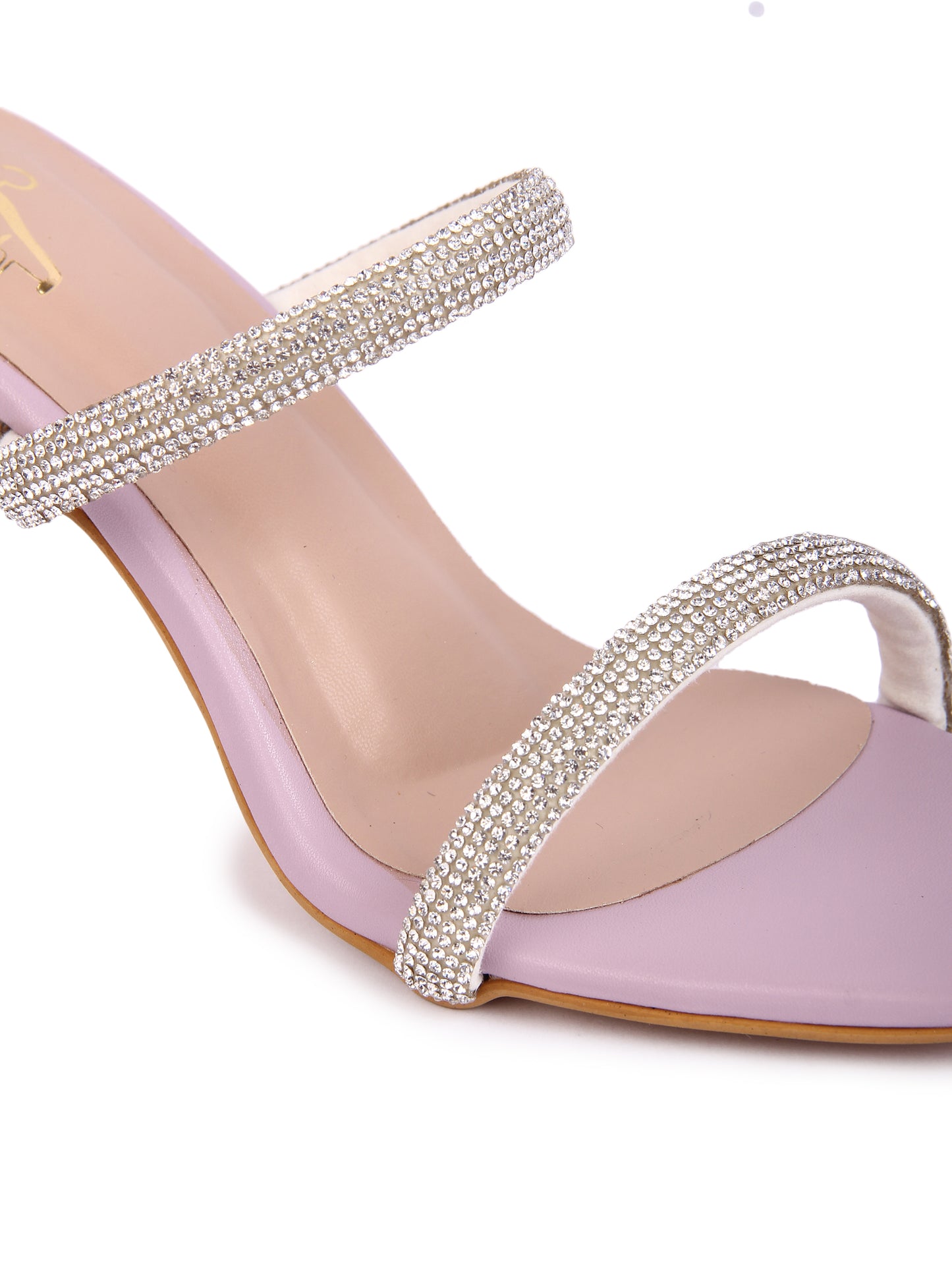 Purple Multistrap Rhinestone Prism Stiletto Prism Heel