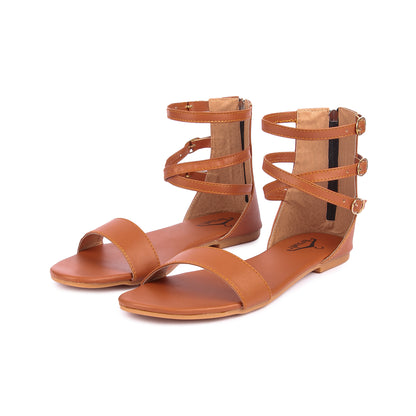 Brauch Women's Brown High Multi Strap Sandal