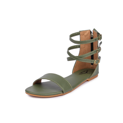 Brauch Women's Olive High Multi Strap Sandal