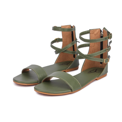 Brauch Women's Olive High Multi Strap Sandal