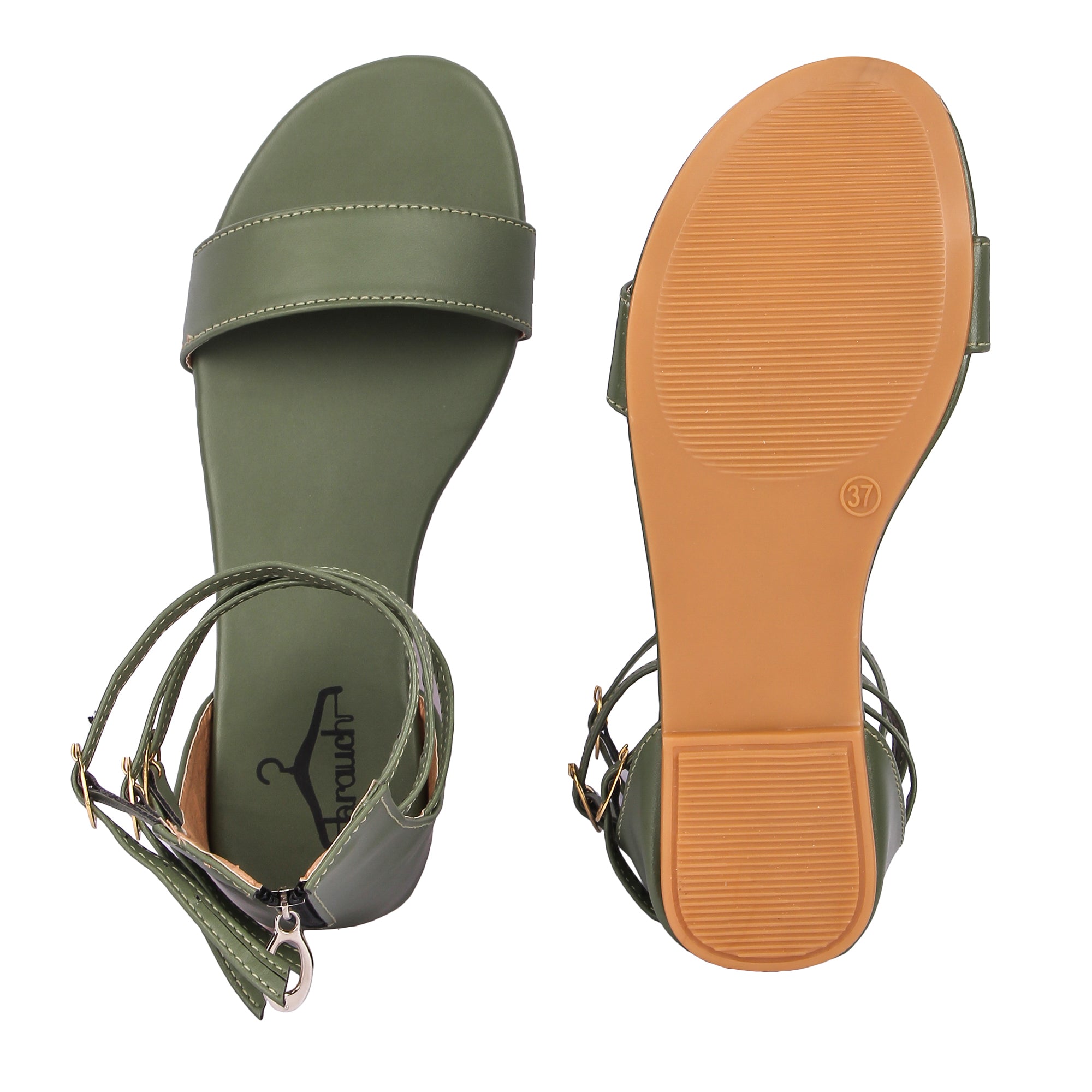 Olive green best sale womens sandals