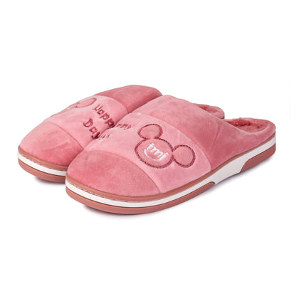 Brauch Women's Pink Happy Day Mickey Winter Slippers