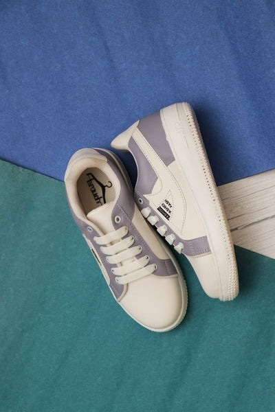 White & Lilac Hip Hop Casual Sneaker