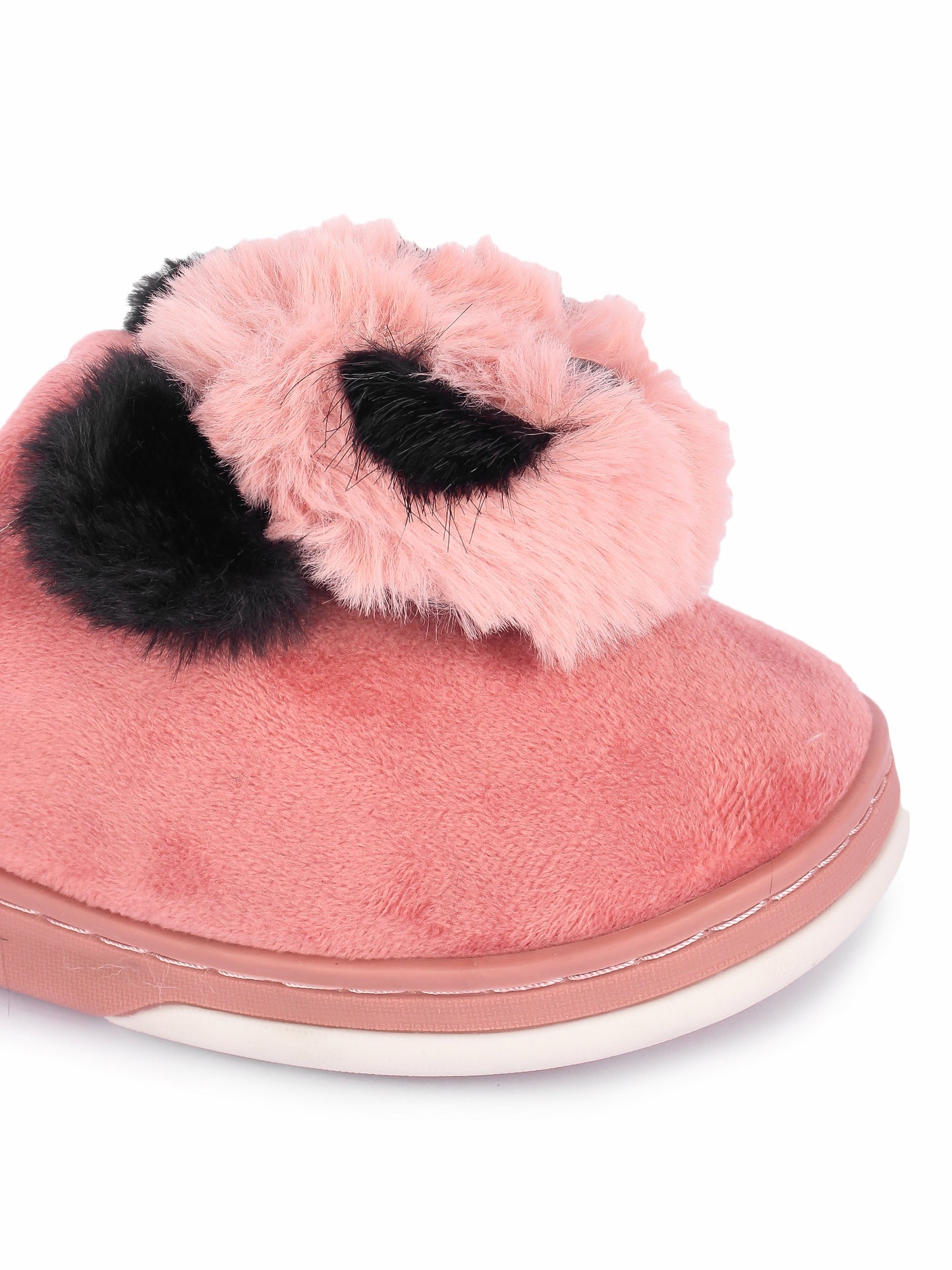 Brauch Women's Pink Panda Fur Winter Slippers