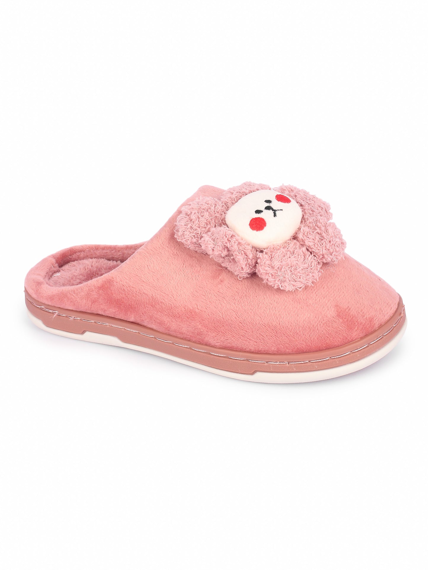 Brauch Women's Pink Sunflower Fur Winter Slippers