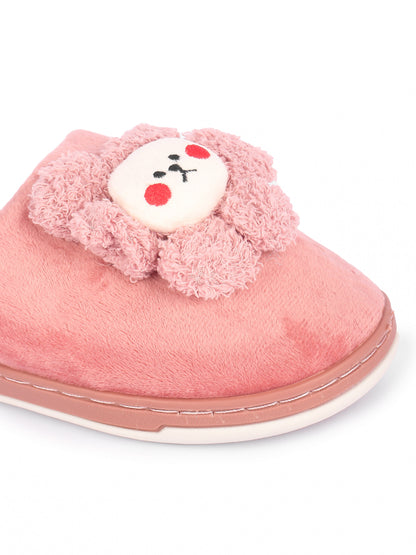 Brauch Women's Pink Sunflower Fur Winter Slippers