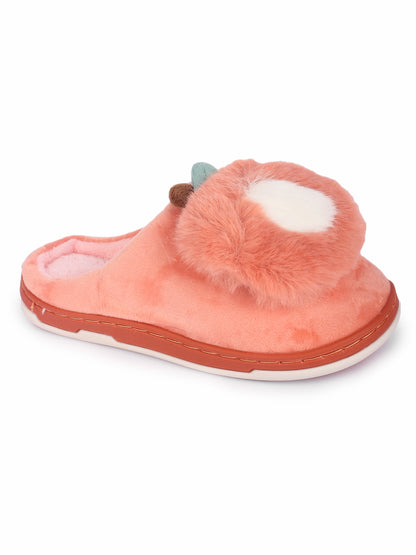 Brauch Women's Orange Apple Furry Winter Slippers