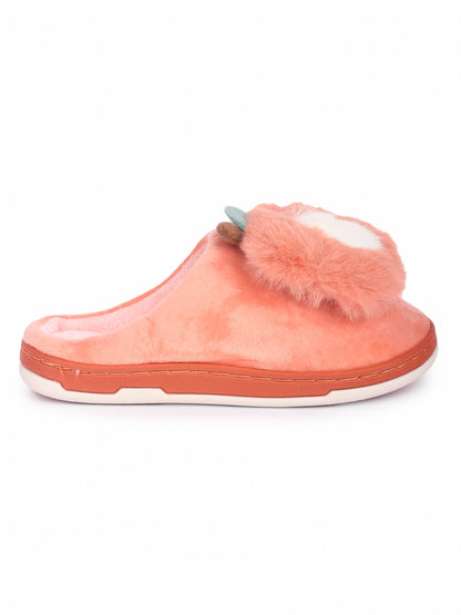 Brauch Women's Orange Apple Furry Winter Slippers