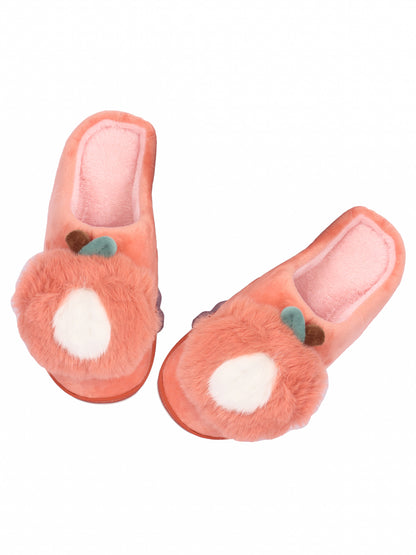 Brauch Women's Orange Apple Furry Winter Slippers