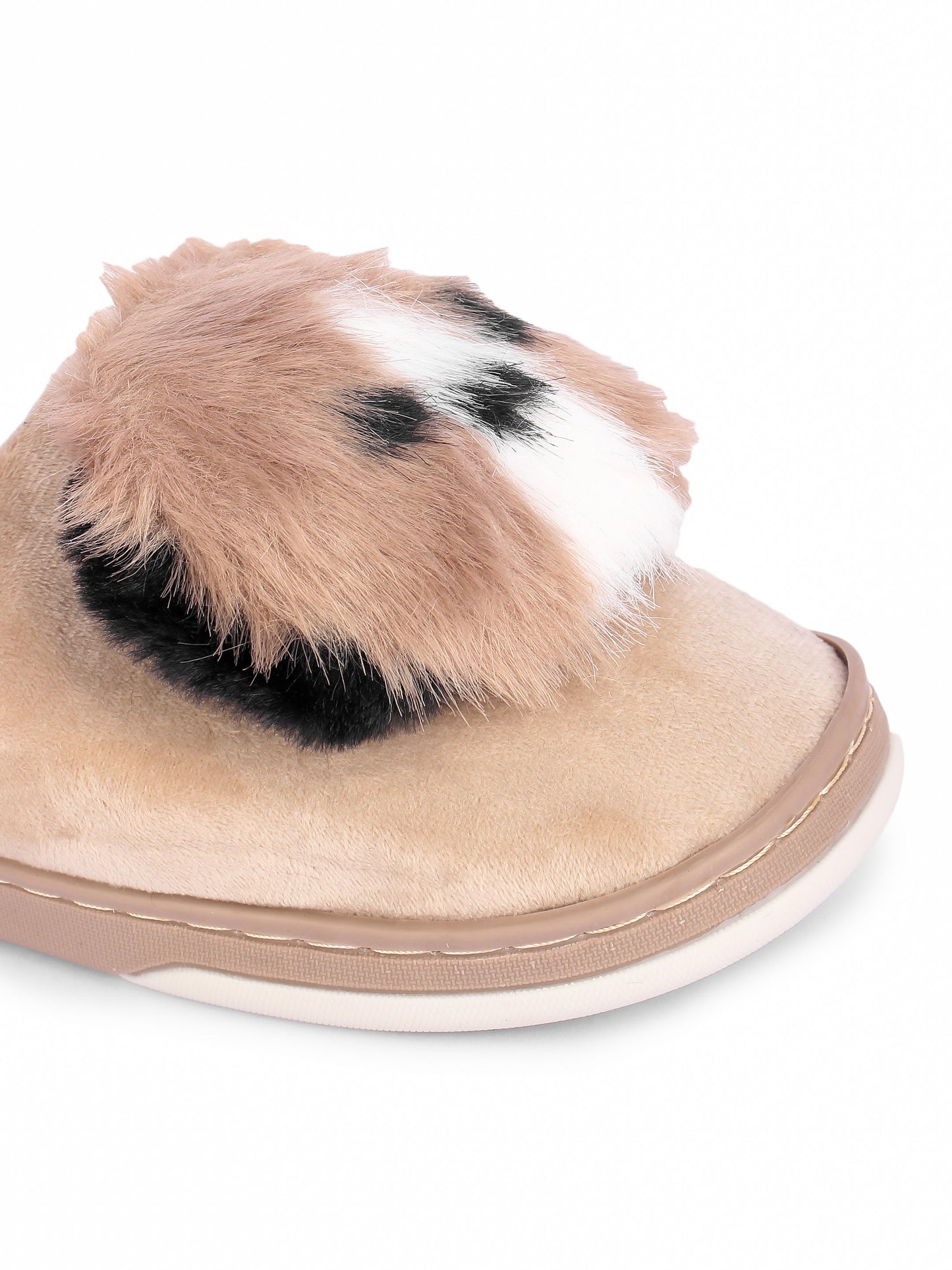 Brauch Women's Tan Dog Fur Winter Slippers