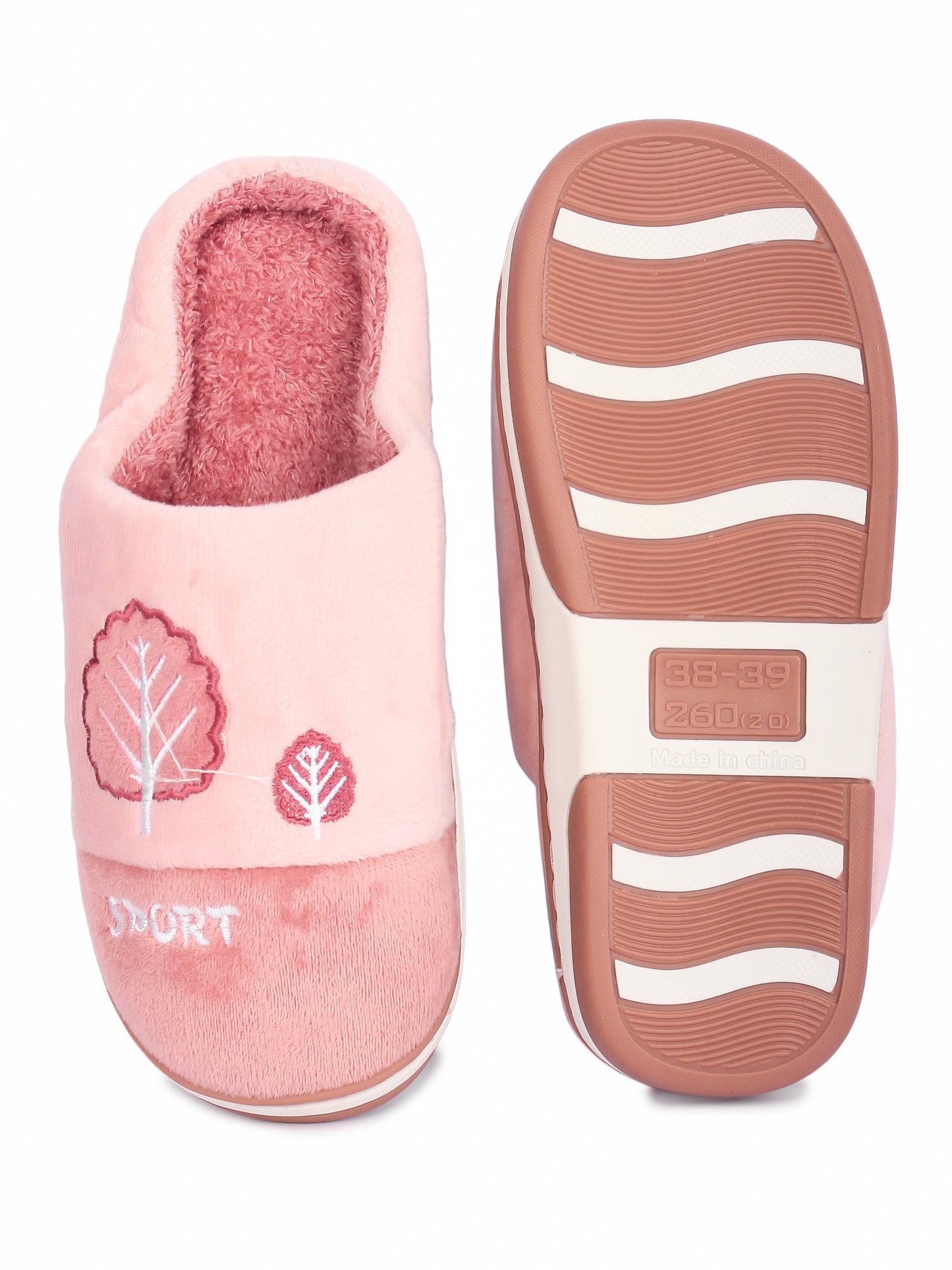 Brauch Women's Pink Tree Fur Winter Slippers