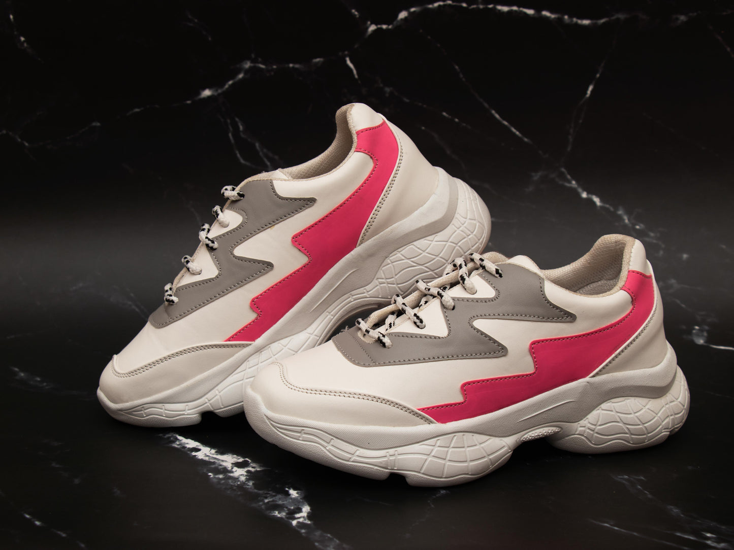 White & Pink Thunder Sneaker