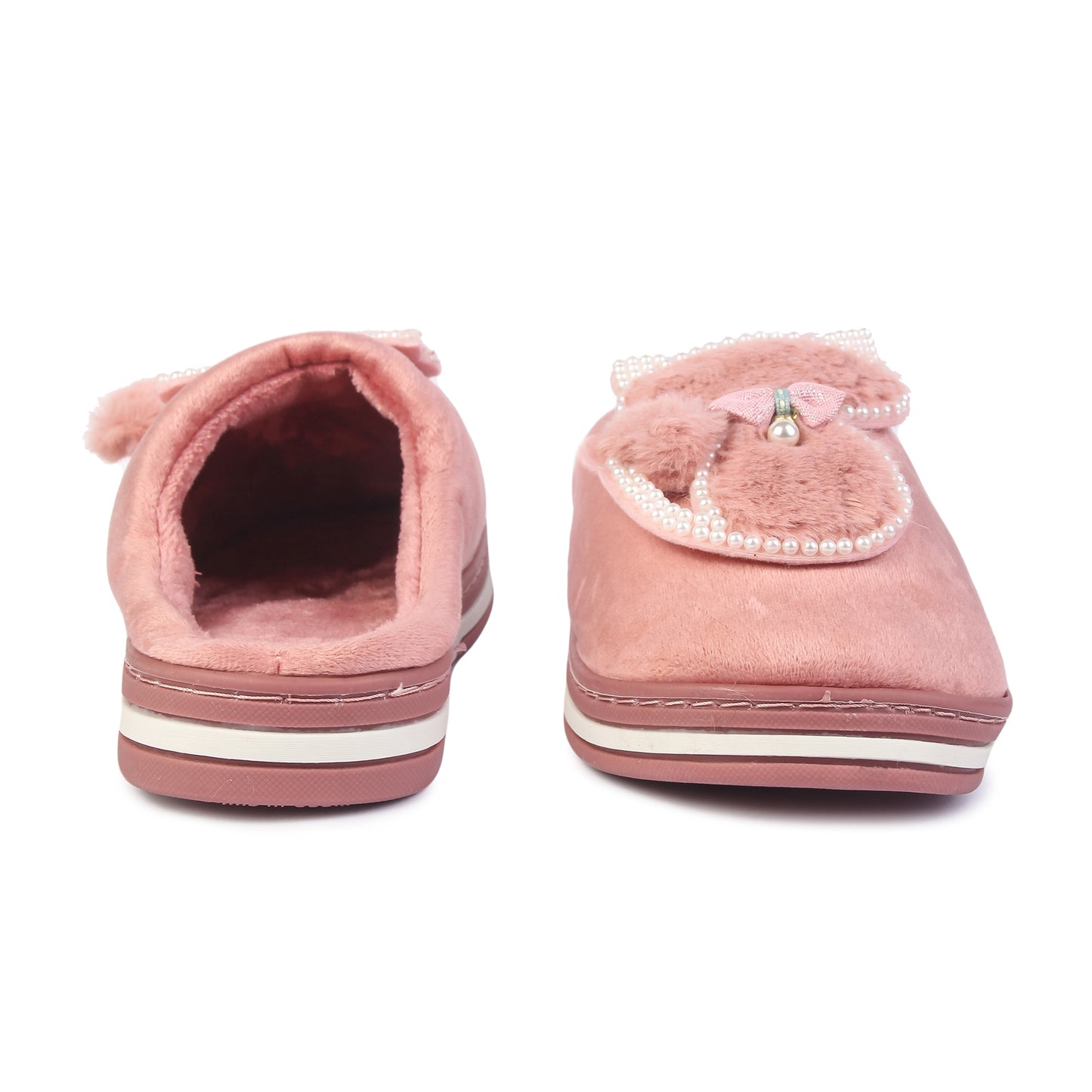 Brauch Women's Pink Pearl Cat Winter Slippers