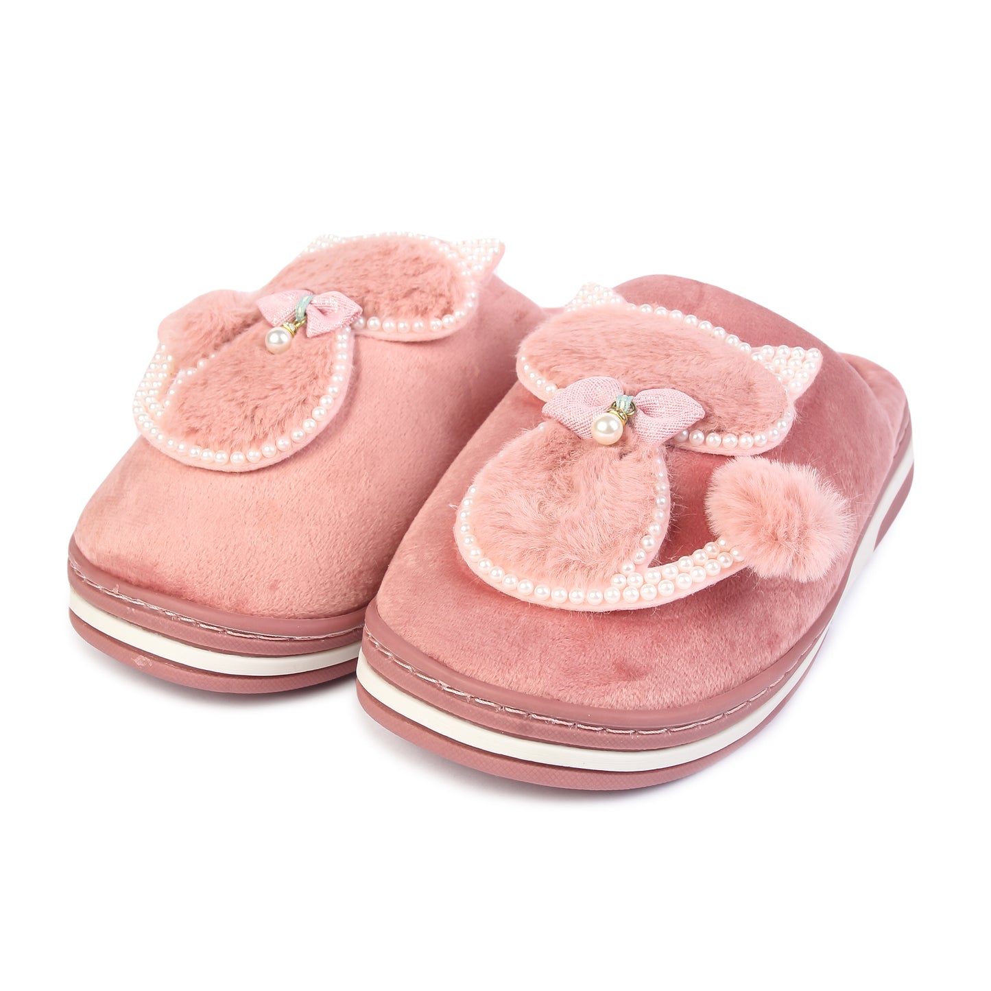 Brauch Women's Pink Pearl Cat Winter Slippers