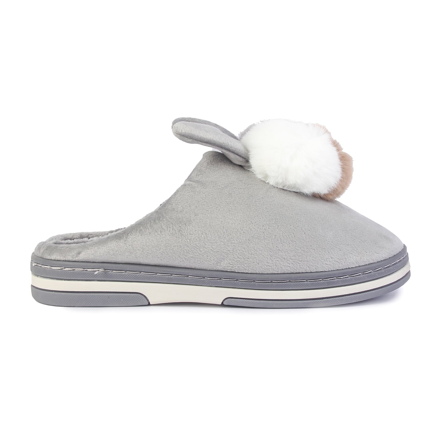 Brauch Women's Grey Furry Bunny Winter Slippers