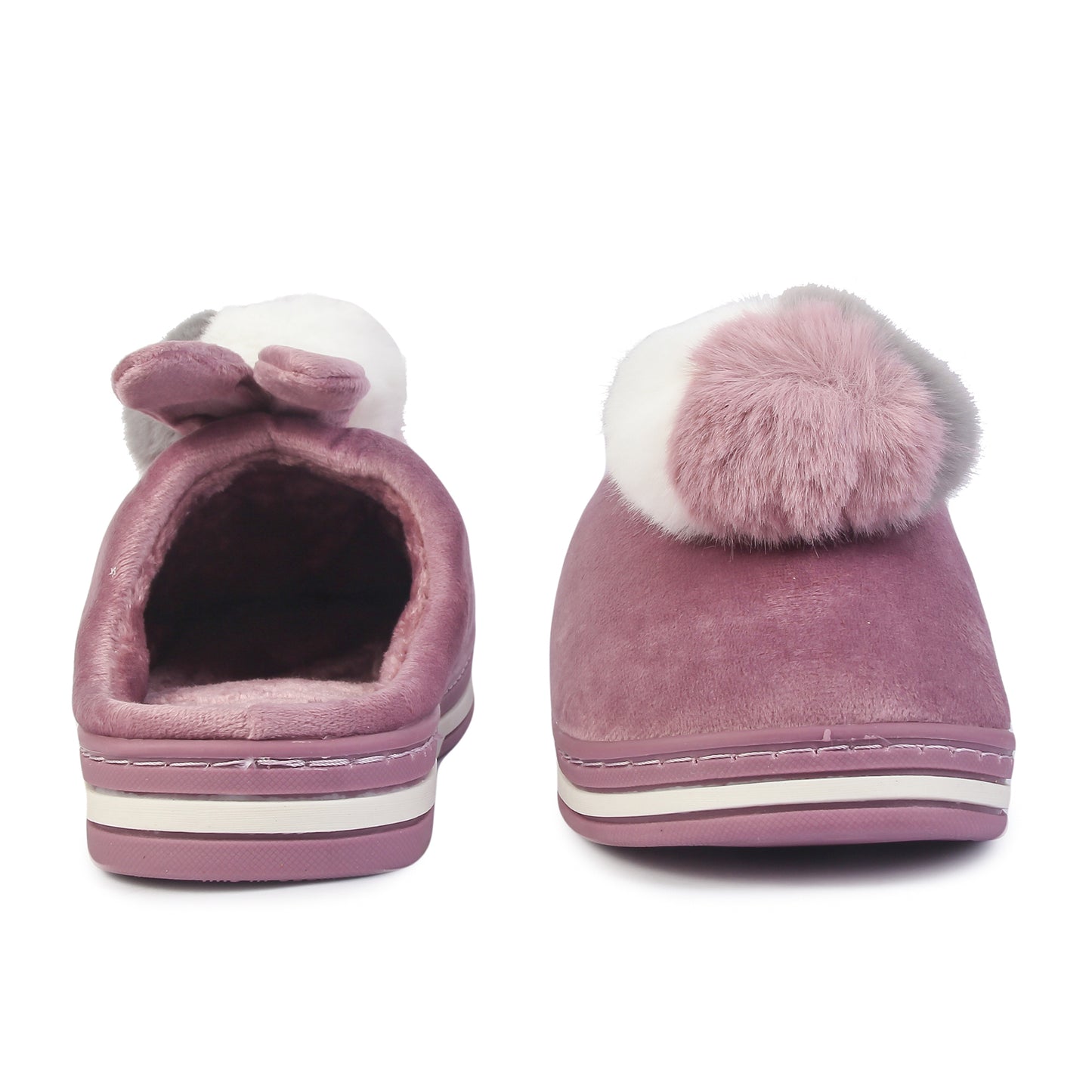 Brauch Women's Purple Furry Bunny Winter Slippers