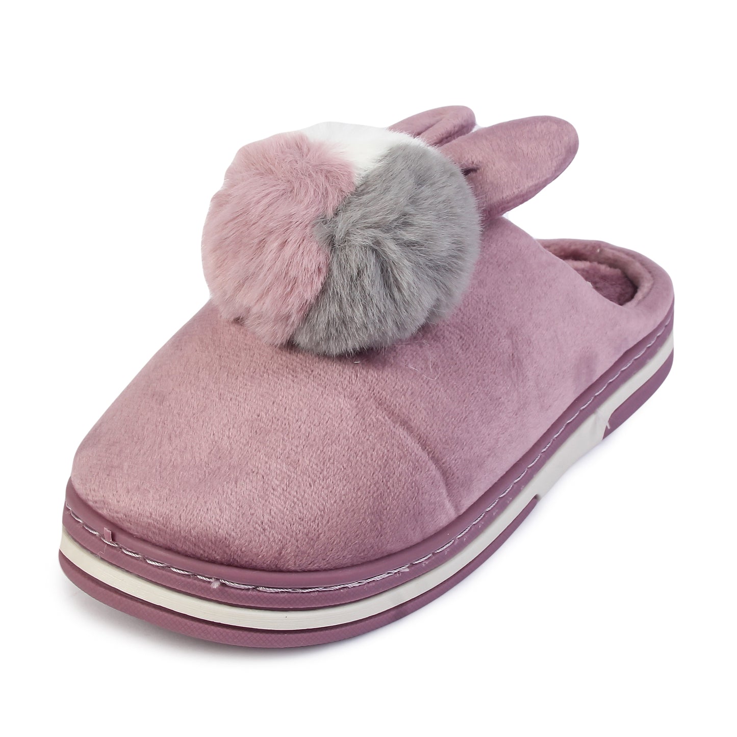 Brauch Women's Purple Furry Bunny Winter Slippers