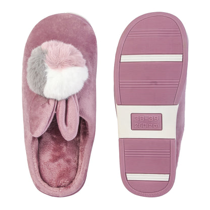 Brauch Women's Purple Furry Bunny Winter Slippers