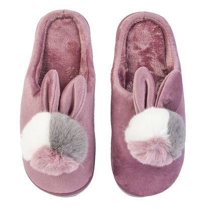 Brauch Women's Purple Furry Bunny Winter Slippers