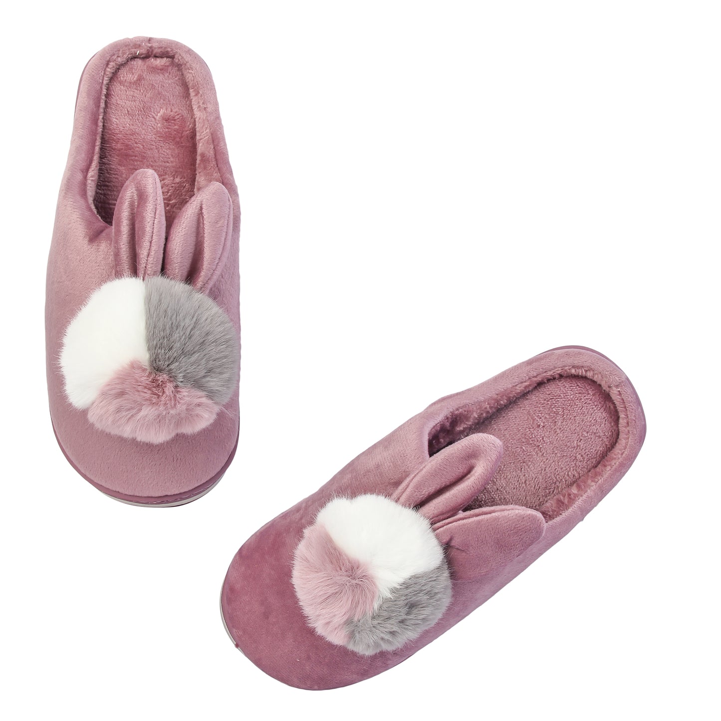 Brauch Women's Purple Furry Bunny Winter Slippers