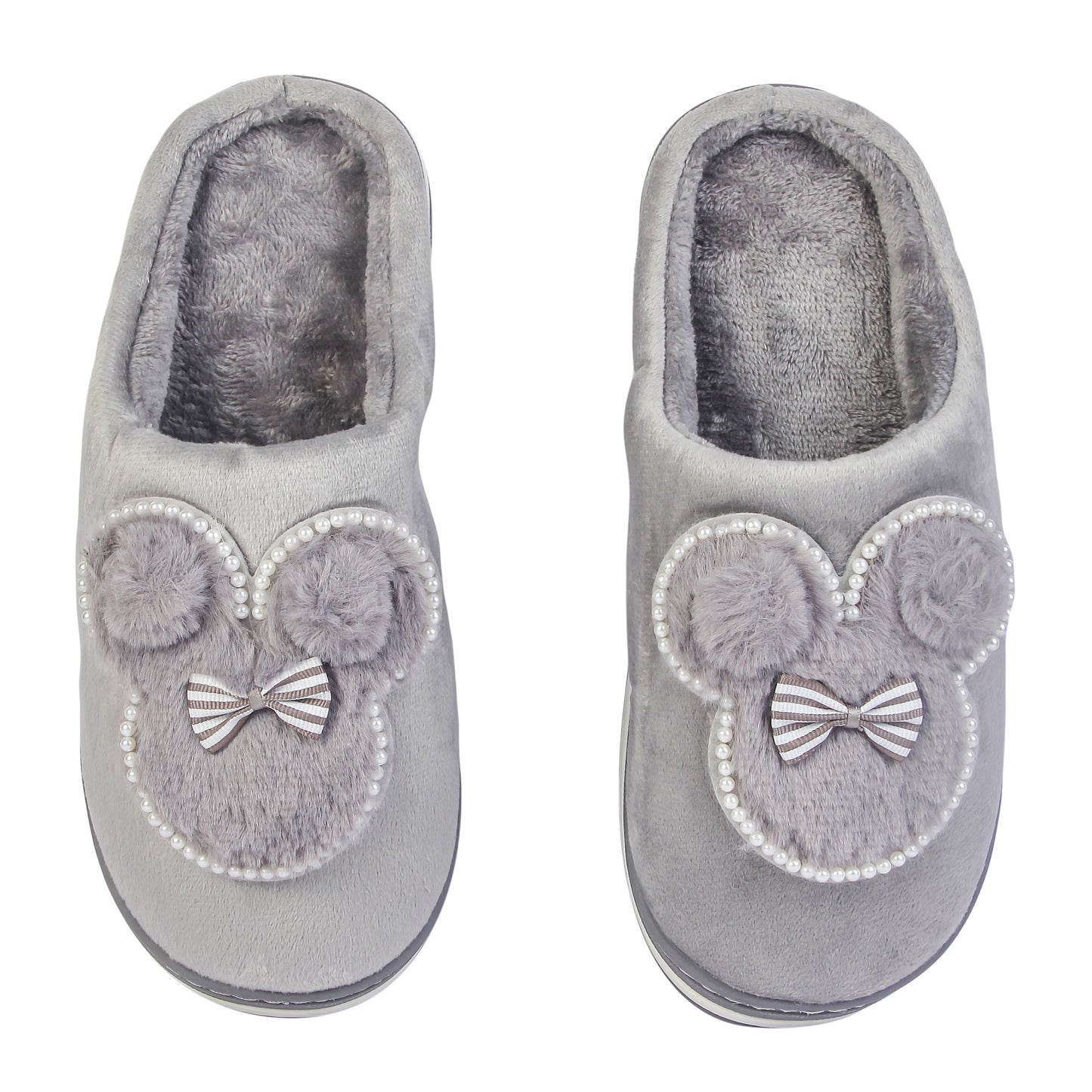 Brauch Women's Grey Pearl Mickey Winter Slippers