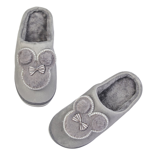 Brauch Women's Grey Pearl Mickey Winter Slippers