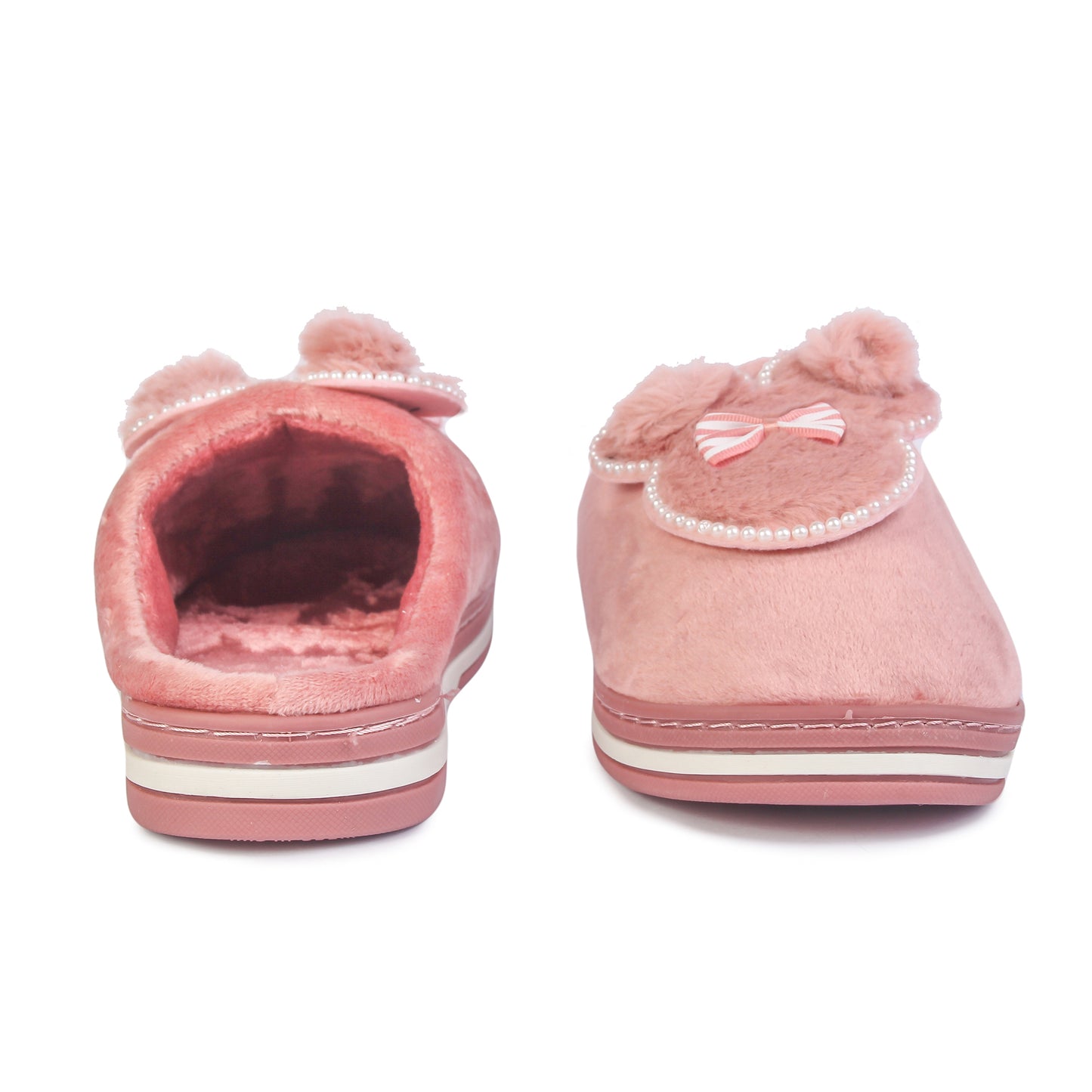 Brauch Women's Pink Pearl Mickey Winter Slippers