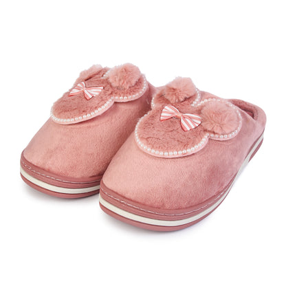 Brauch Women's Pink Pearl Mickey Winter Slippers