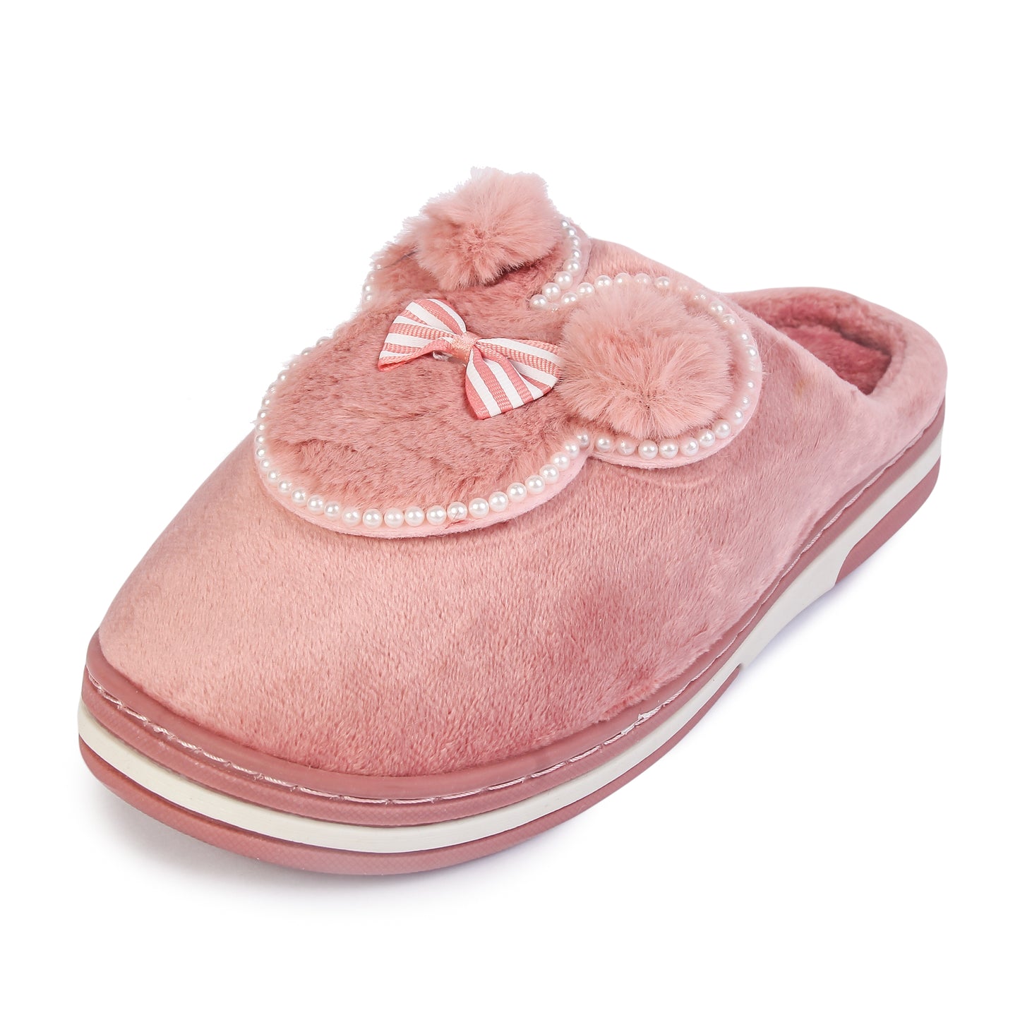 Brauch Women's Pink Pearl Mickey Winter Slippers