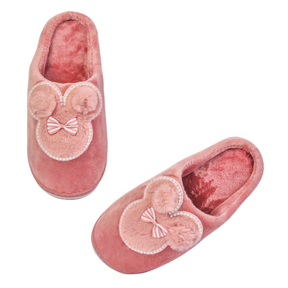 Brauch Women's Pink Pearl Mickey Winter Slippers