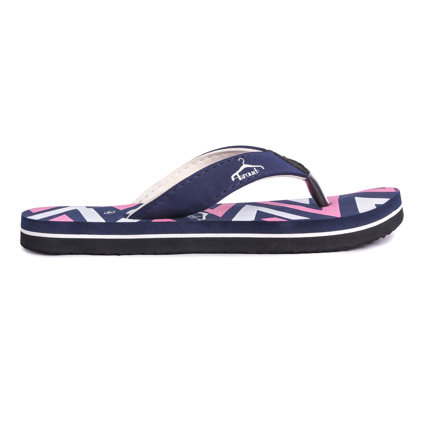 Brauch Women's Blue Stripe Fabrication Flip Flops