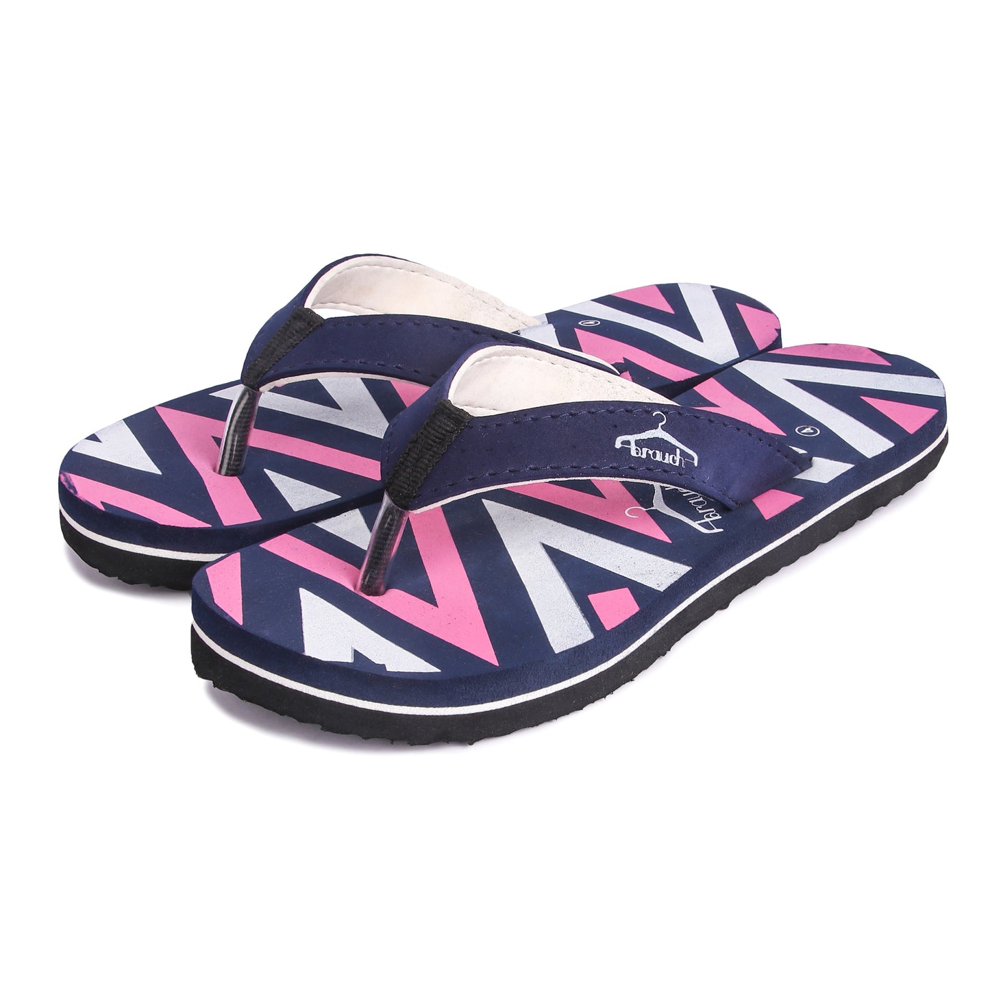 Brauch Women's Blue Stripe Fabrication Flip Flops