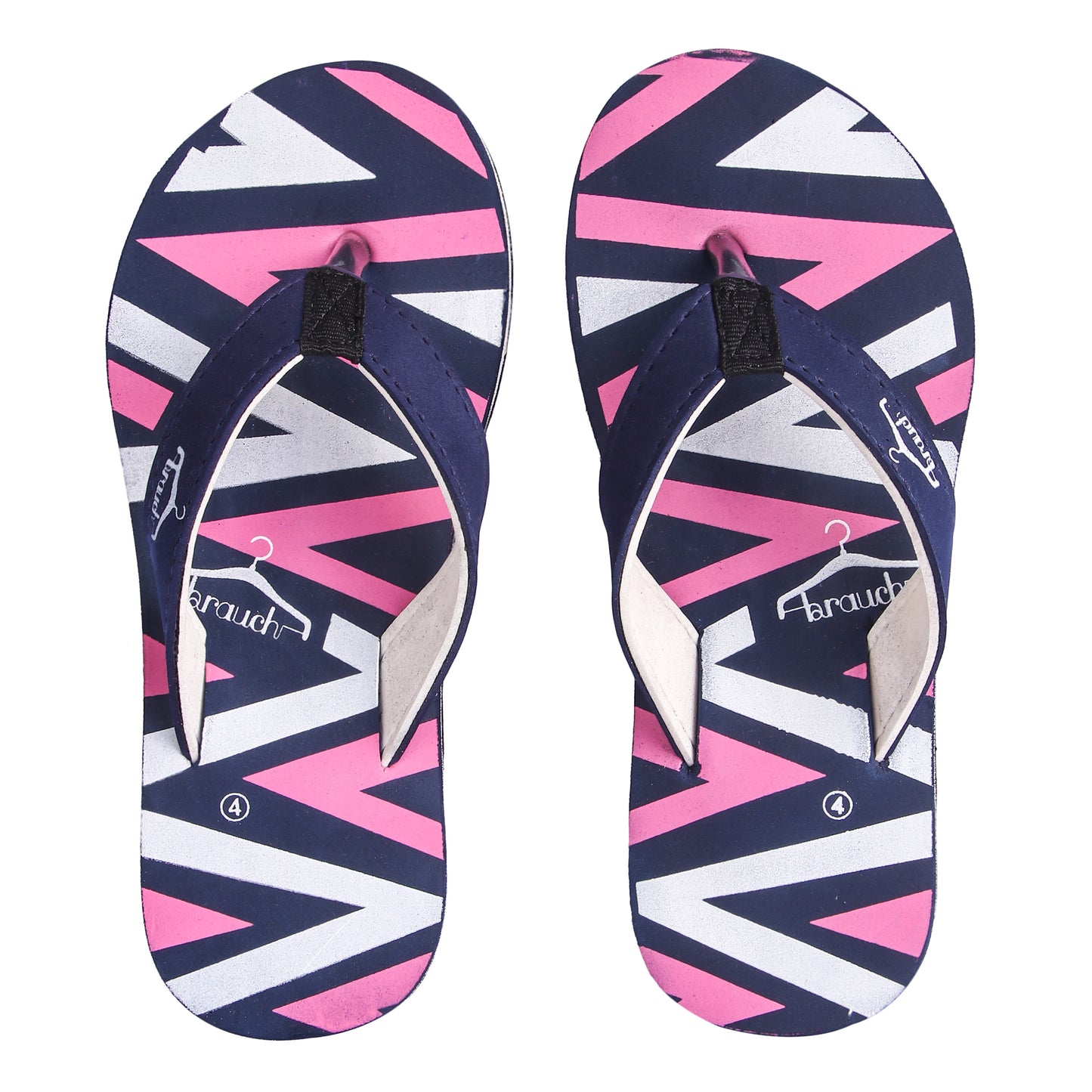 Brauch Women's Blue Stripe Fabrication Flip Flops