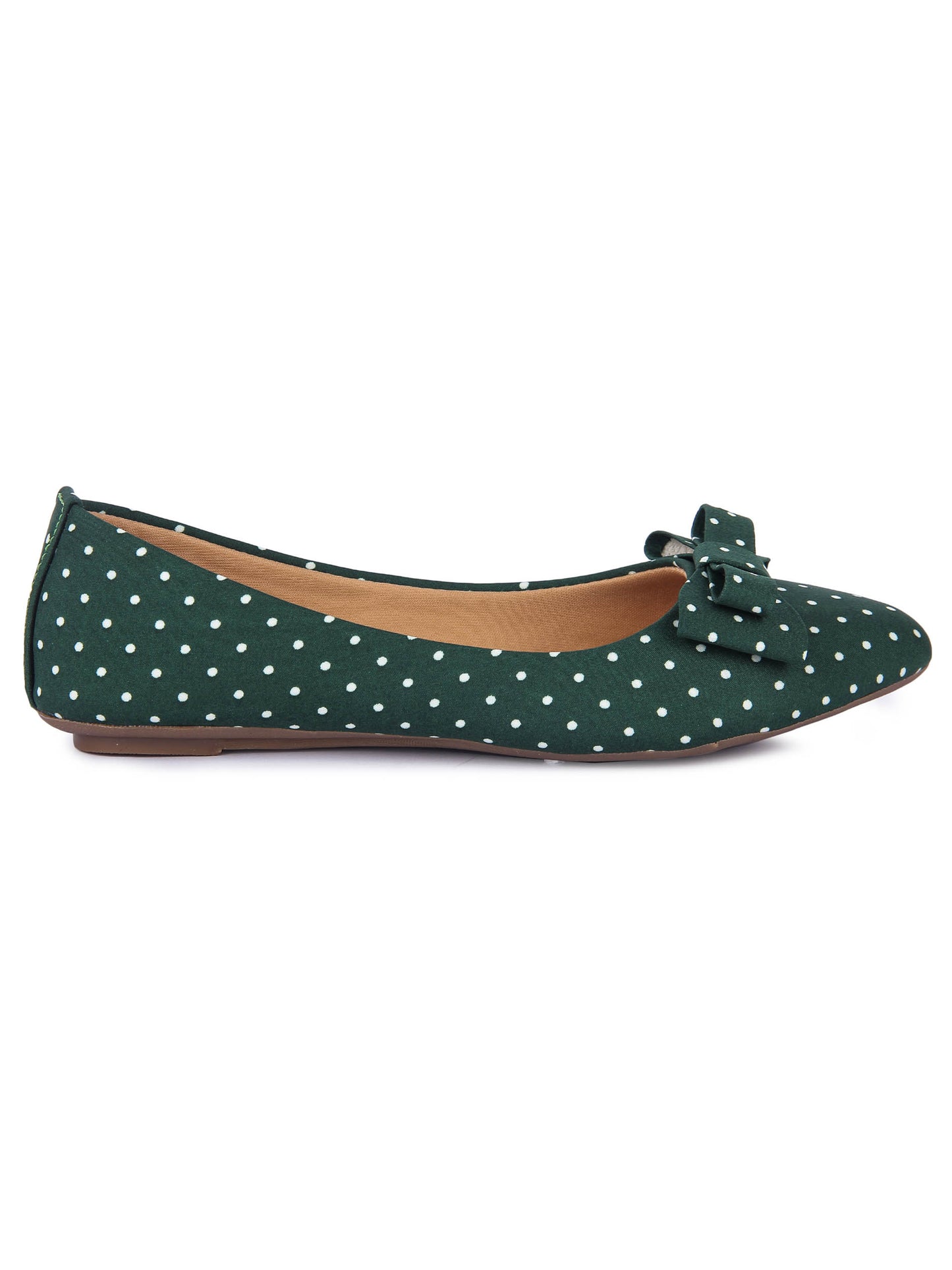 Brauch Olive Polka Bow Ballerinas