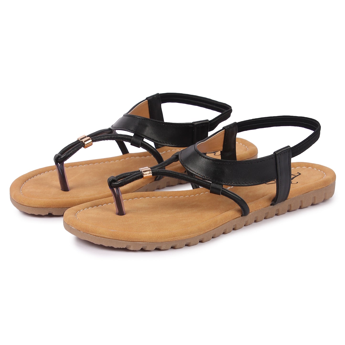 Brauch Women's Black Thong Strap Sandal