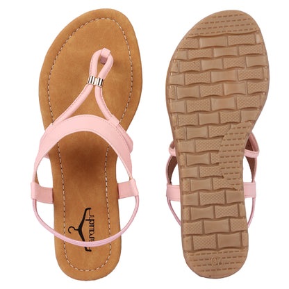 Brauch Women's Pink Thong Strap Sandal