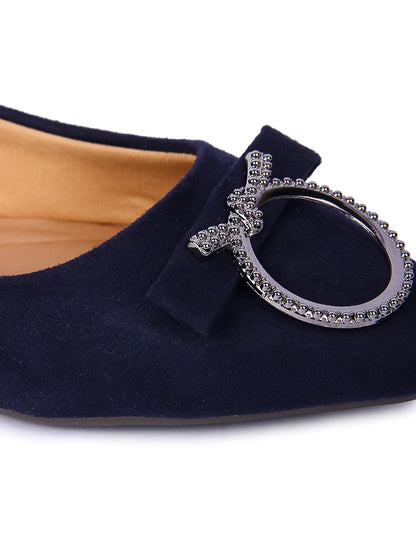 Brauch Royal Blue Suede Knot Buckle Bellies