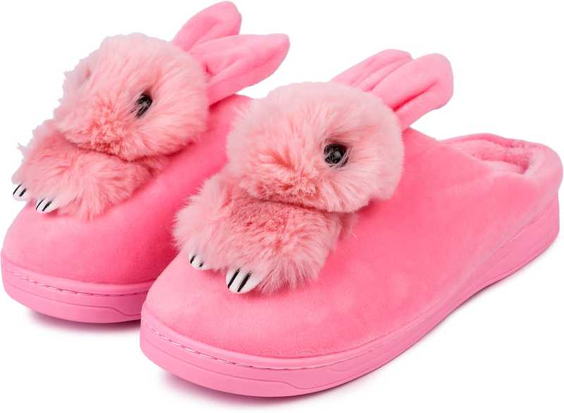 Brauch Women's Pink Rabbit Winter Slippers