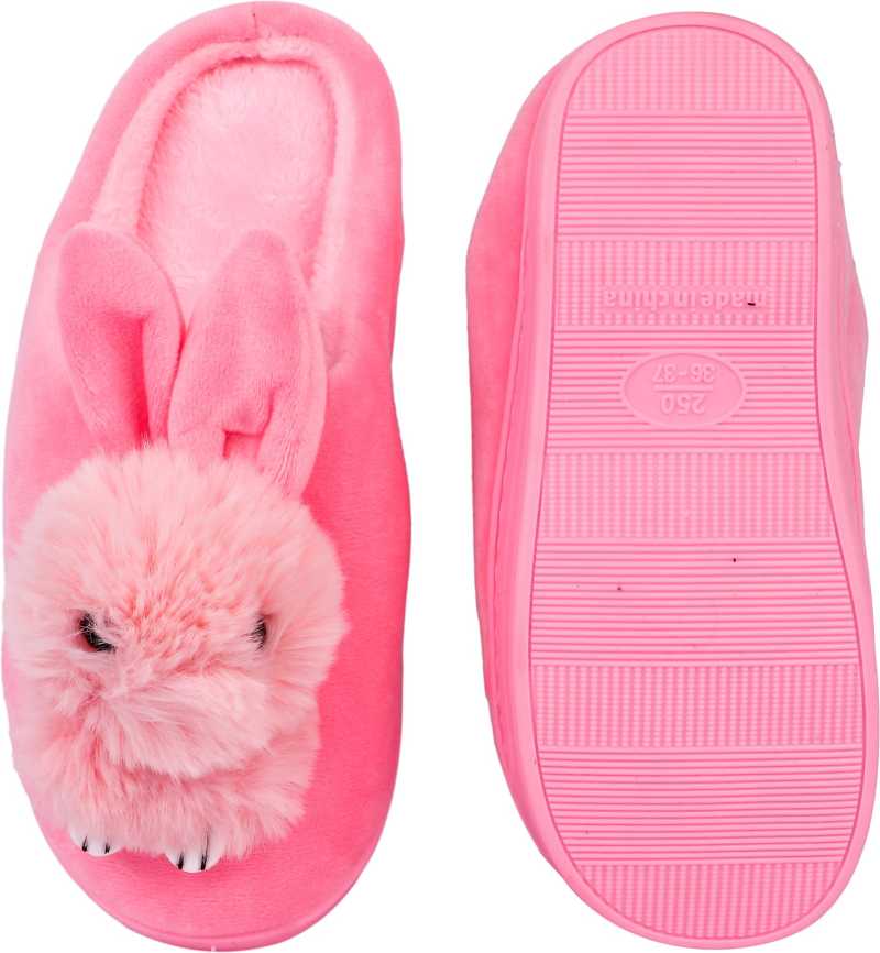 Brauch Women's Pink Rabbit Winter Slippers